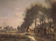 Jean Baptiste Camille  Corot La route de Sin-le-Noble (mk11) France oil painting artist
